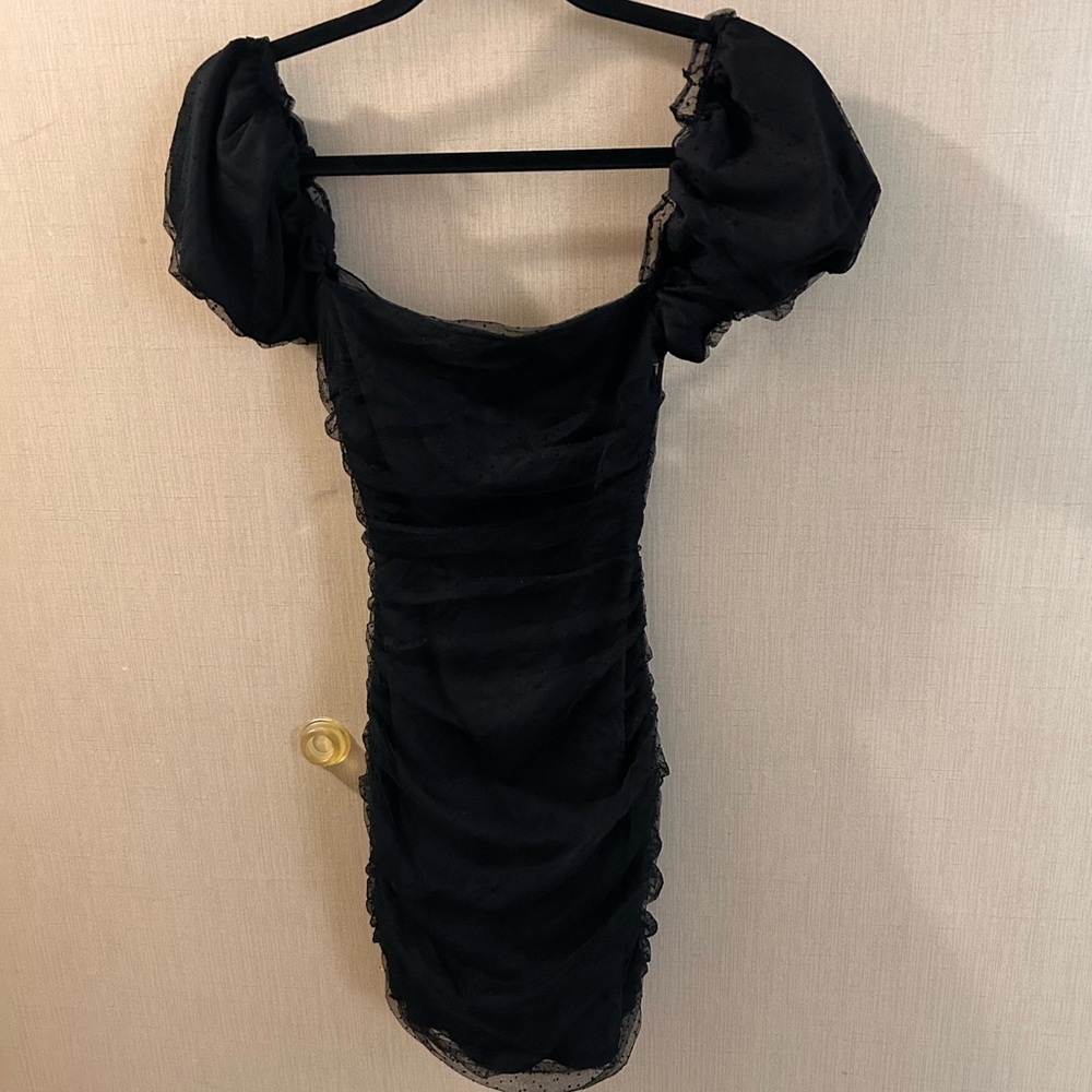 Windsor Black Ruched Mini Dress
